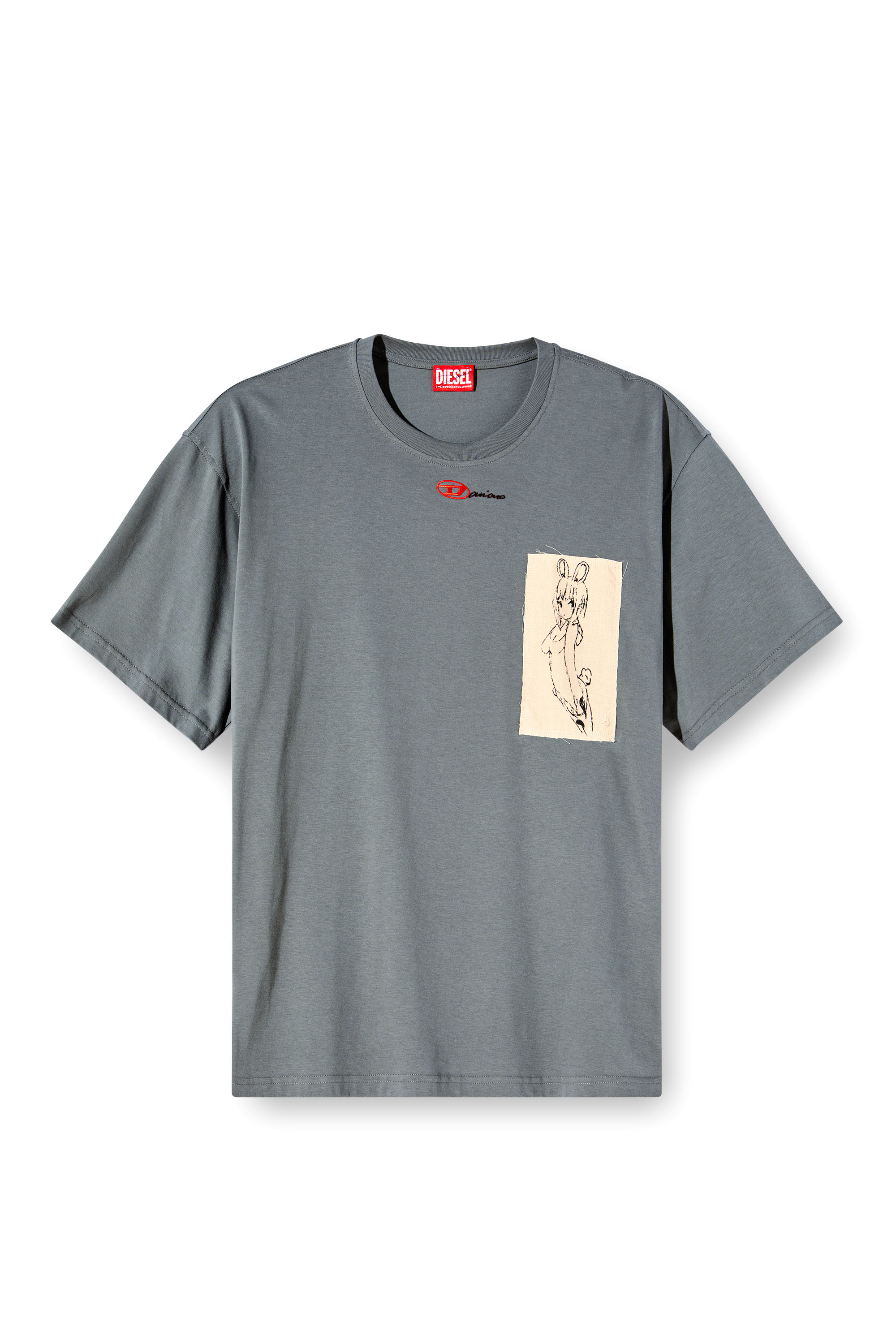 Diesel - T-BOXT-1P-DD, Camiseta con parche de tatuaje Unisex in Gris - 6