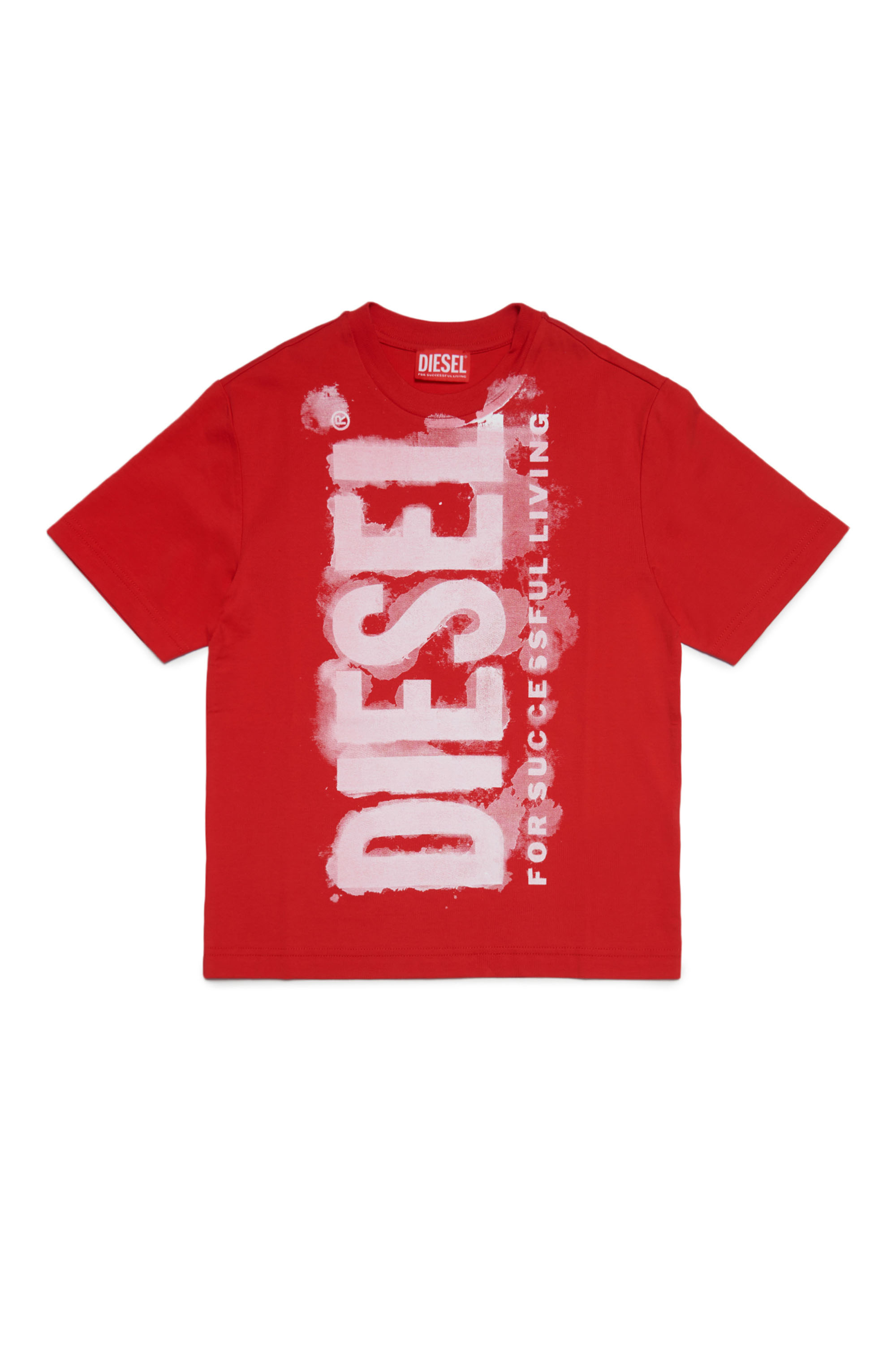 TJUSTE16 OVER Boy: T-shirt with watercolour logo | Diesel
