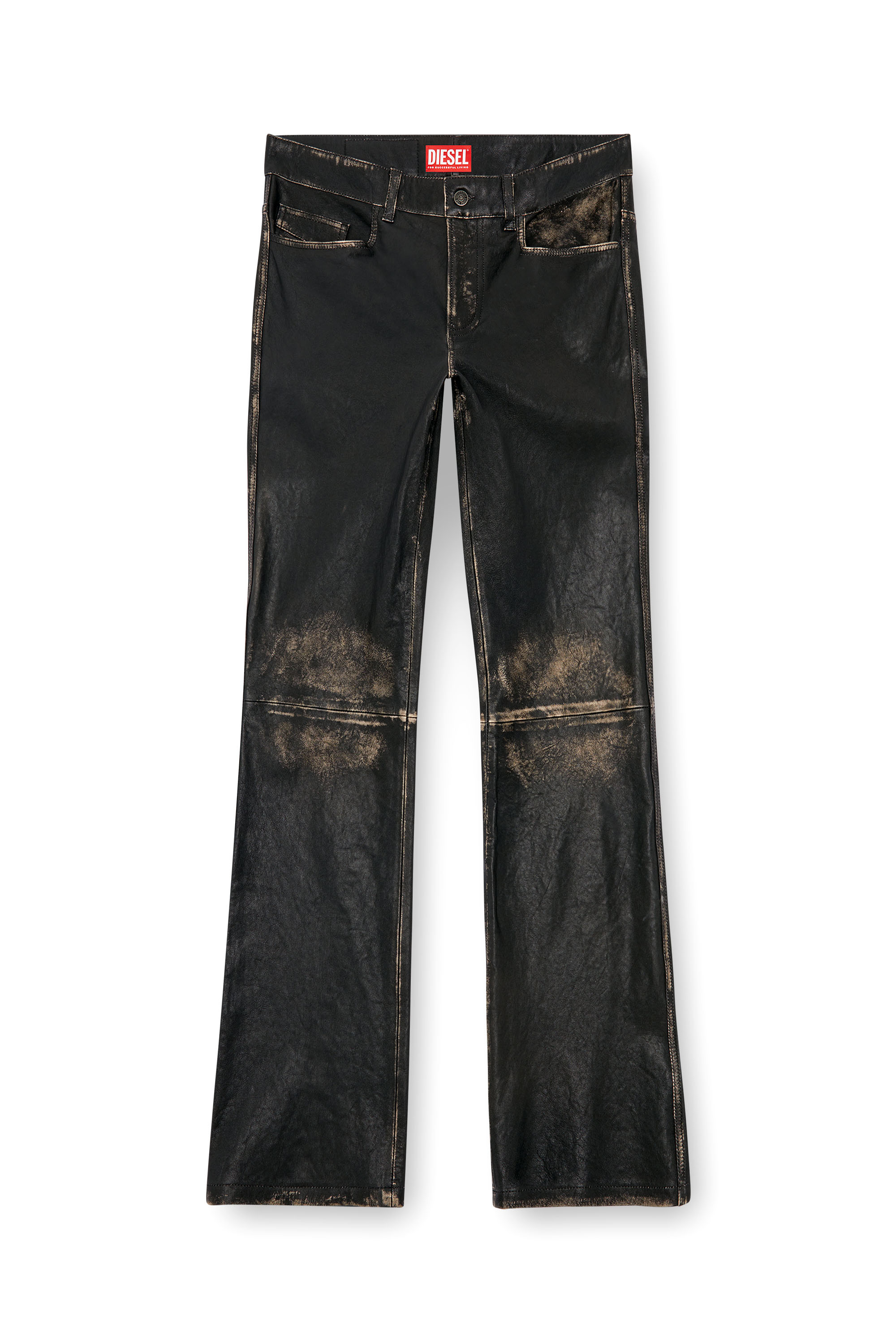 Diesel - P-BLIXIA, Man's Distressed leather pants in Black - 5