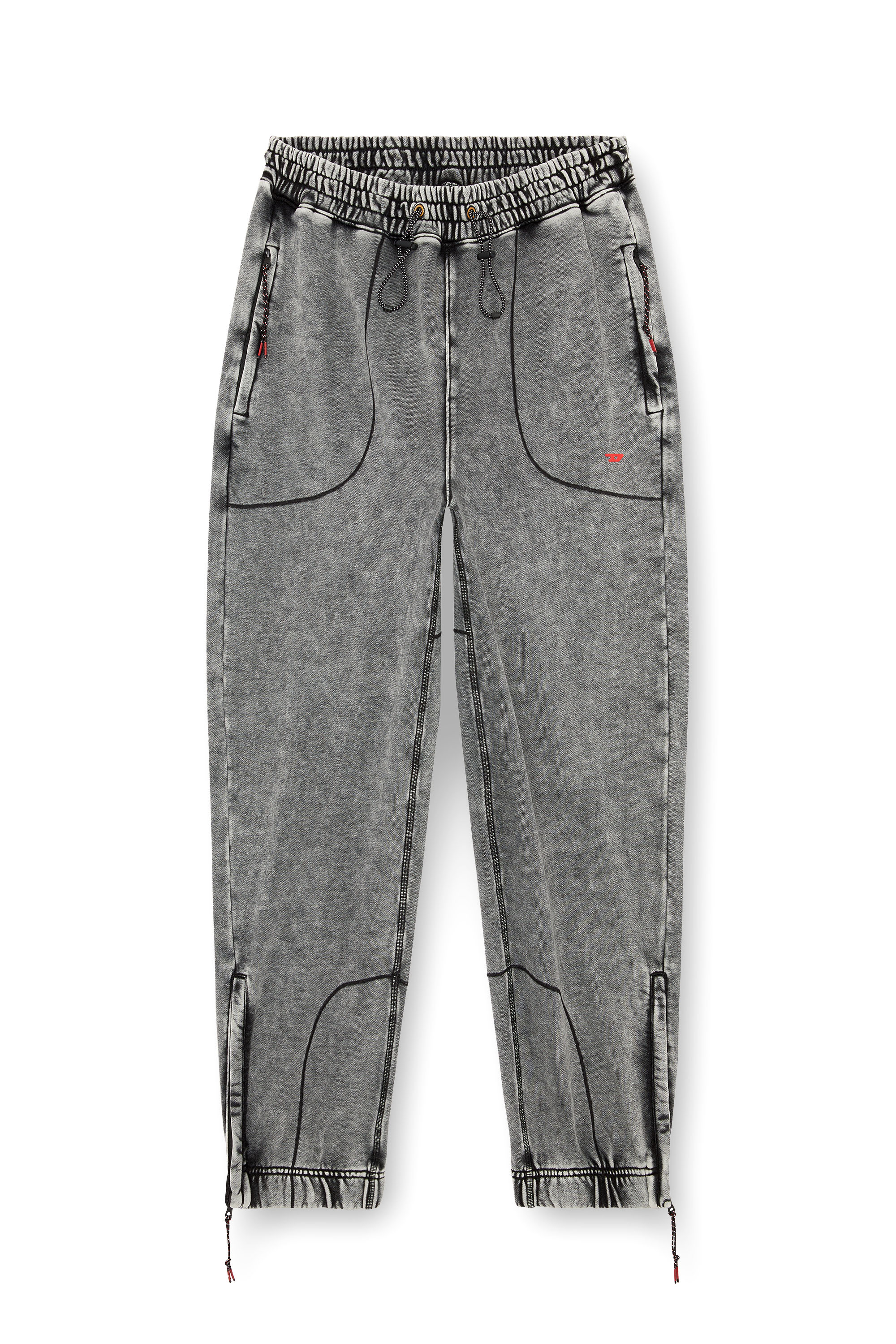 Diesel - AMSB-QUENTIN-HT57, Man Faded track pants with toggle waist in Grey - Image 4