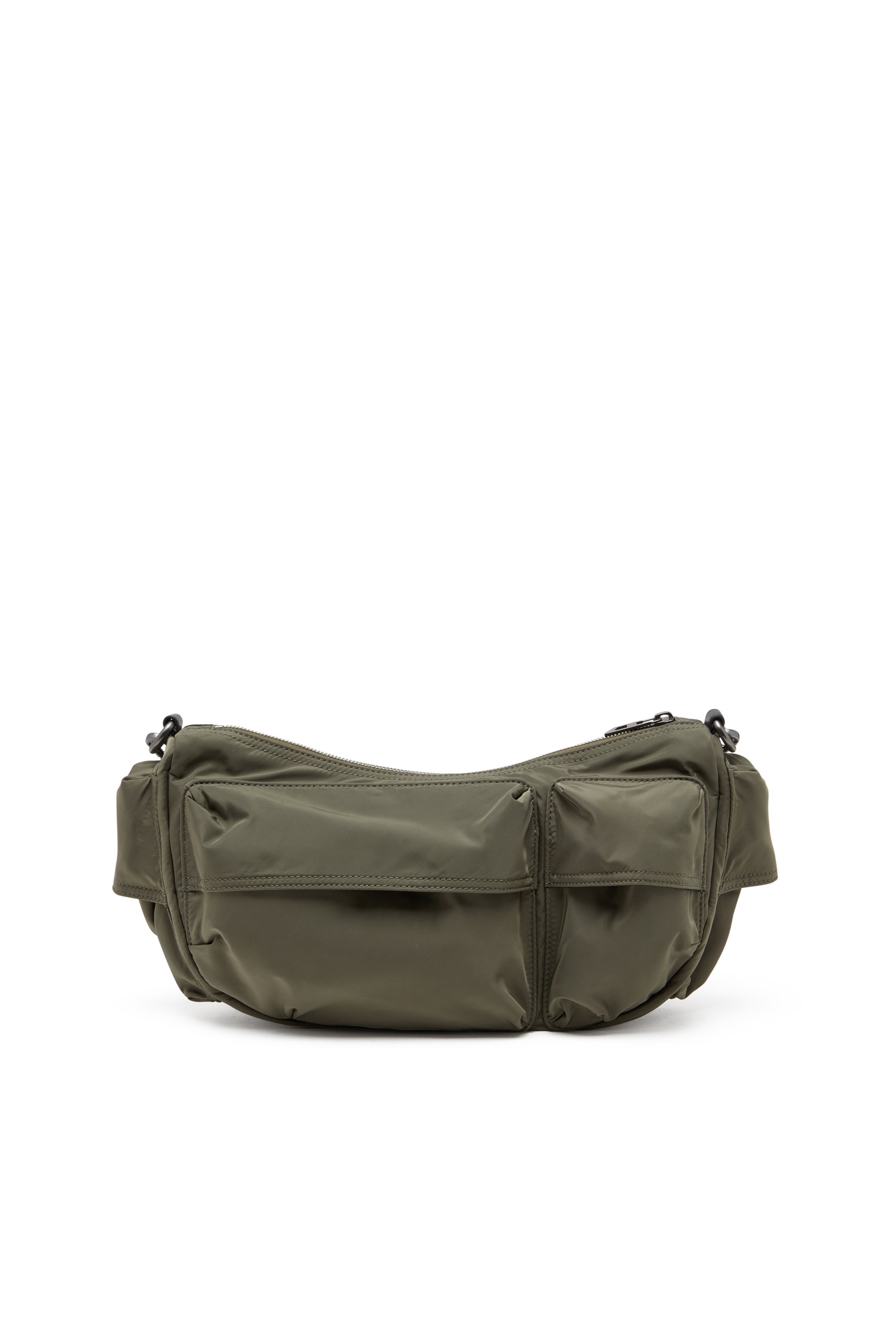 Diesel - MULTI-PKTS SHOULDER BAG X, Unisex's Multi-Pkts-Multipocket bag in utilitarian shell in Green - 3