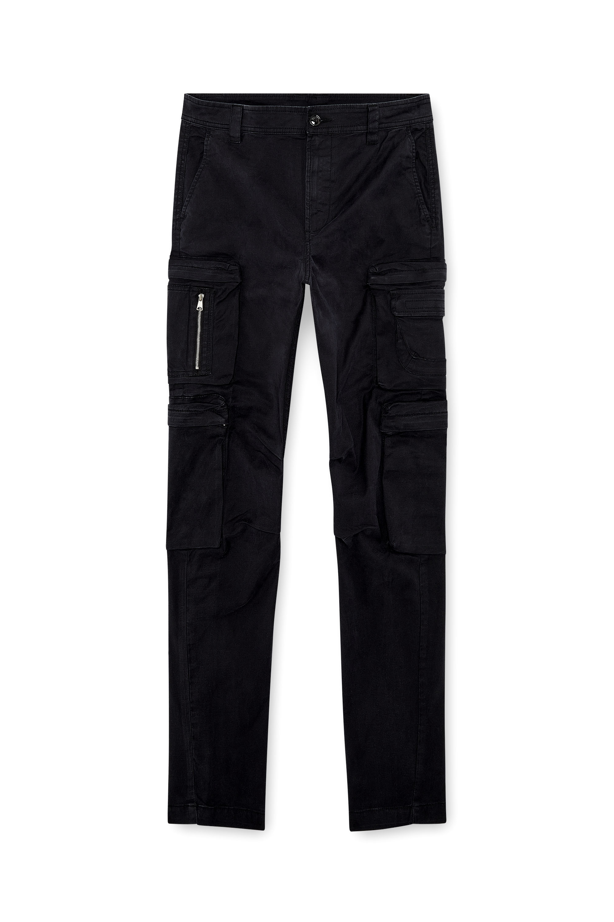 Men's Cargo pants with zip pocket | Black | Diesel