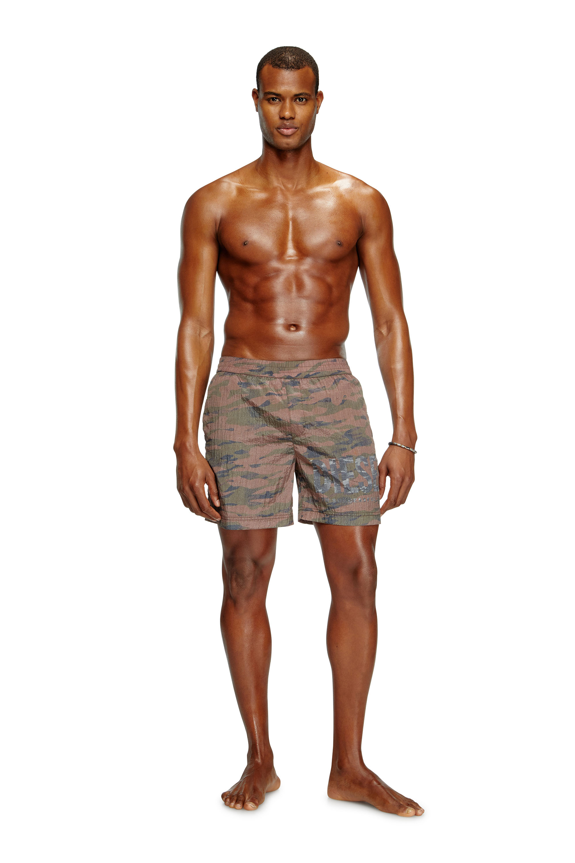 Diesel - RIO-41-UTLT, Bañadores de longitud media en ripstop con estampado de camuflaje Hombre in Marrón - 1