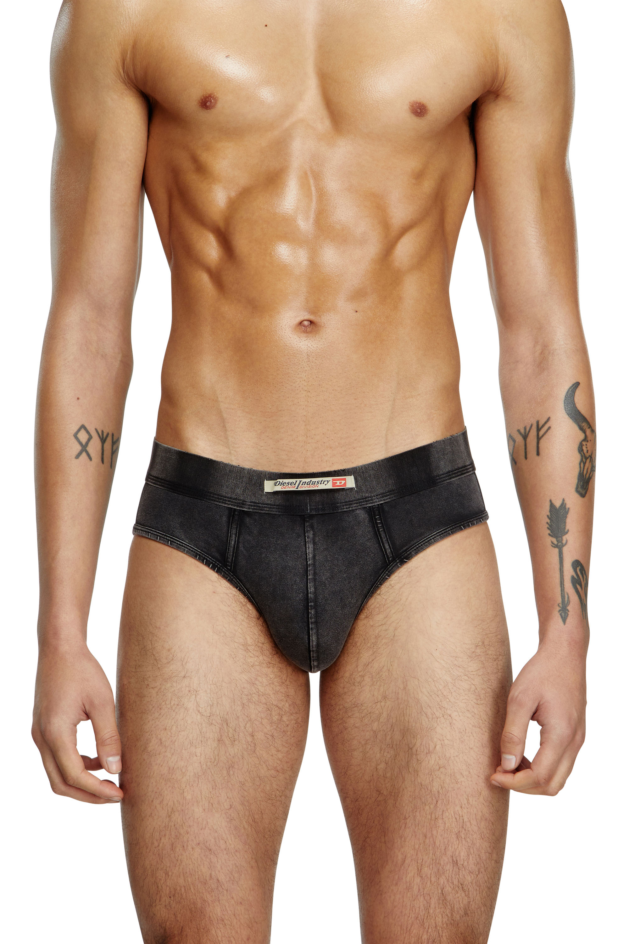 Diesel - UMBR-ANDRE-H, Calzoncillos de algodón efecto denim Hombre in Negro - 2