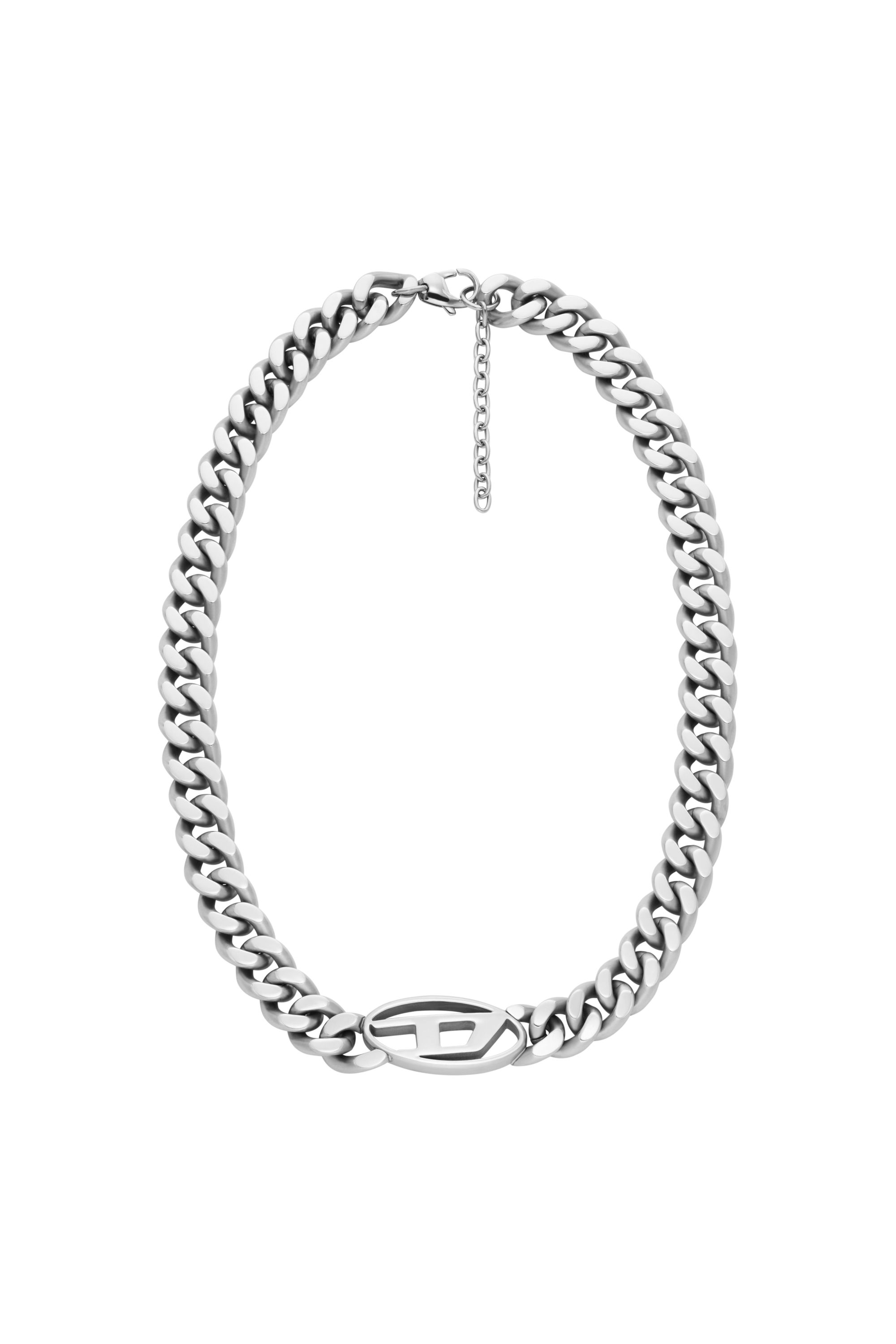 Men's Oval D Logo Choker Necklace | Silver | Diesel