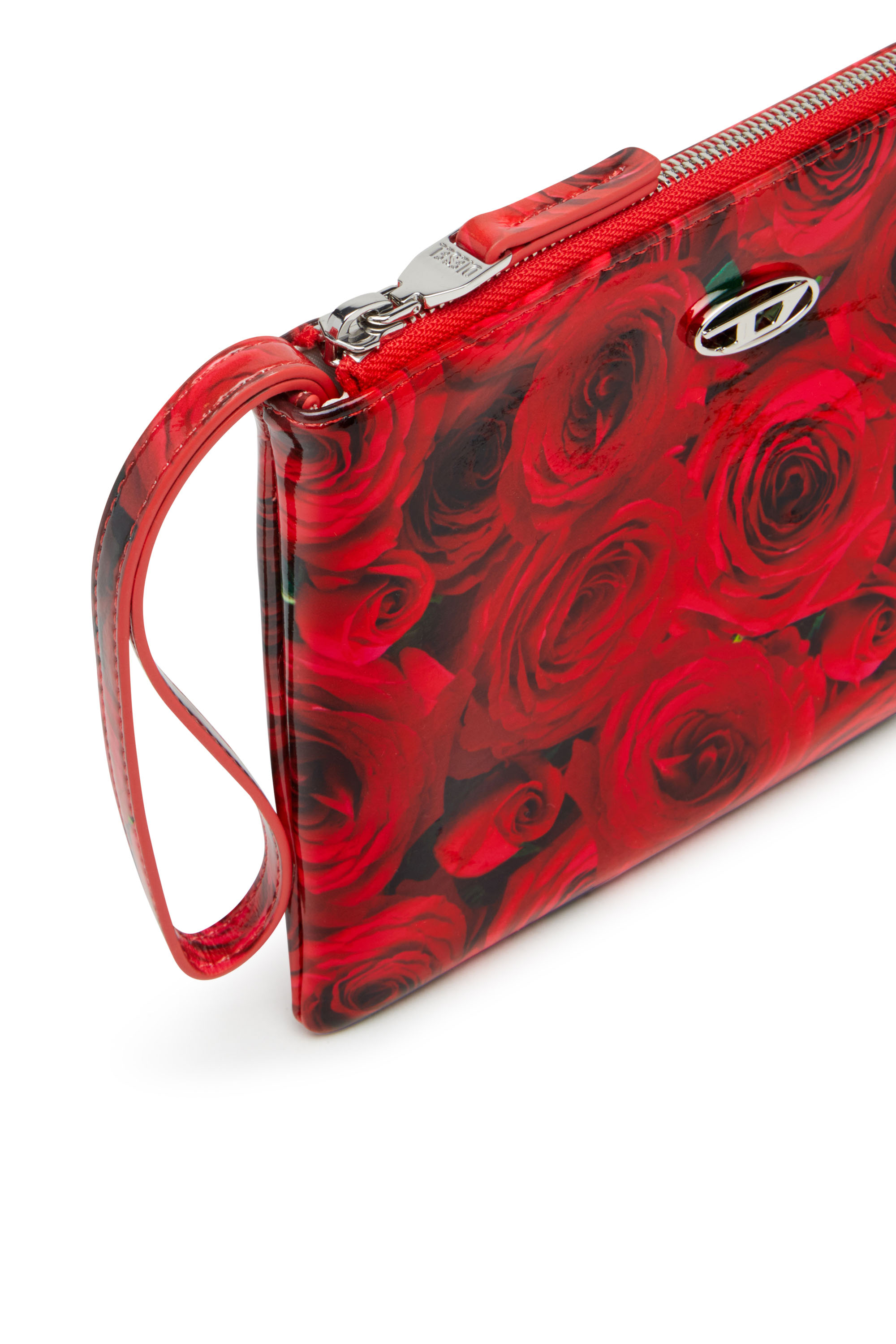 Diesel - PLAY POUCH II, Monedero de poliuretano brillante estampado Mujer in Rojo - 4