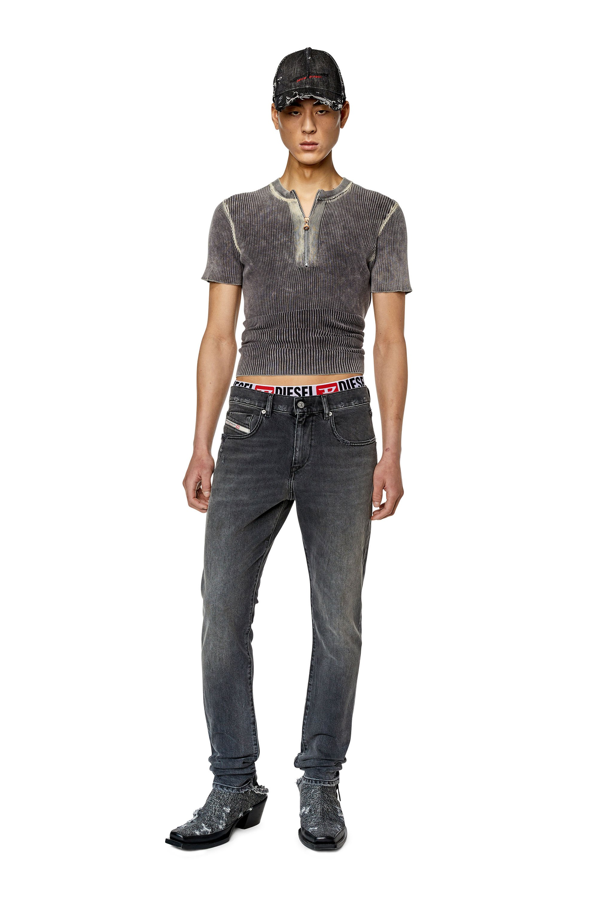 Diesel - Man Slim Jeans 2019 D-Strukt 09F18, Black/Dark grey - Image 1