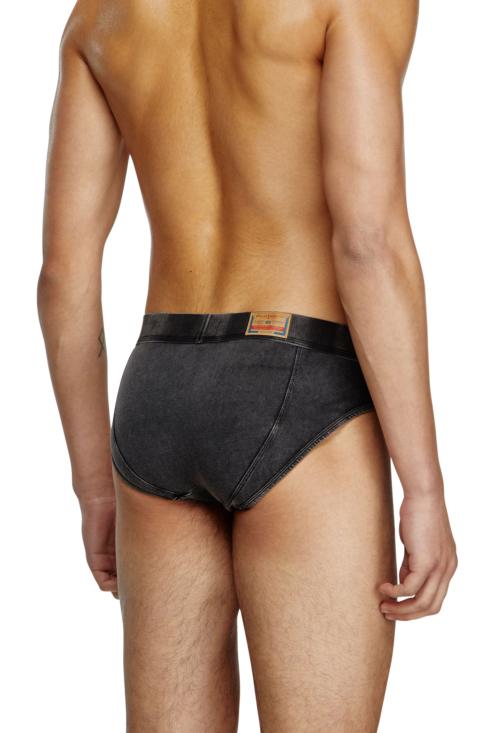 Diesel - UMBR-ANDRE-H, Man's Briefs in denim-effect cotton in Black - 4