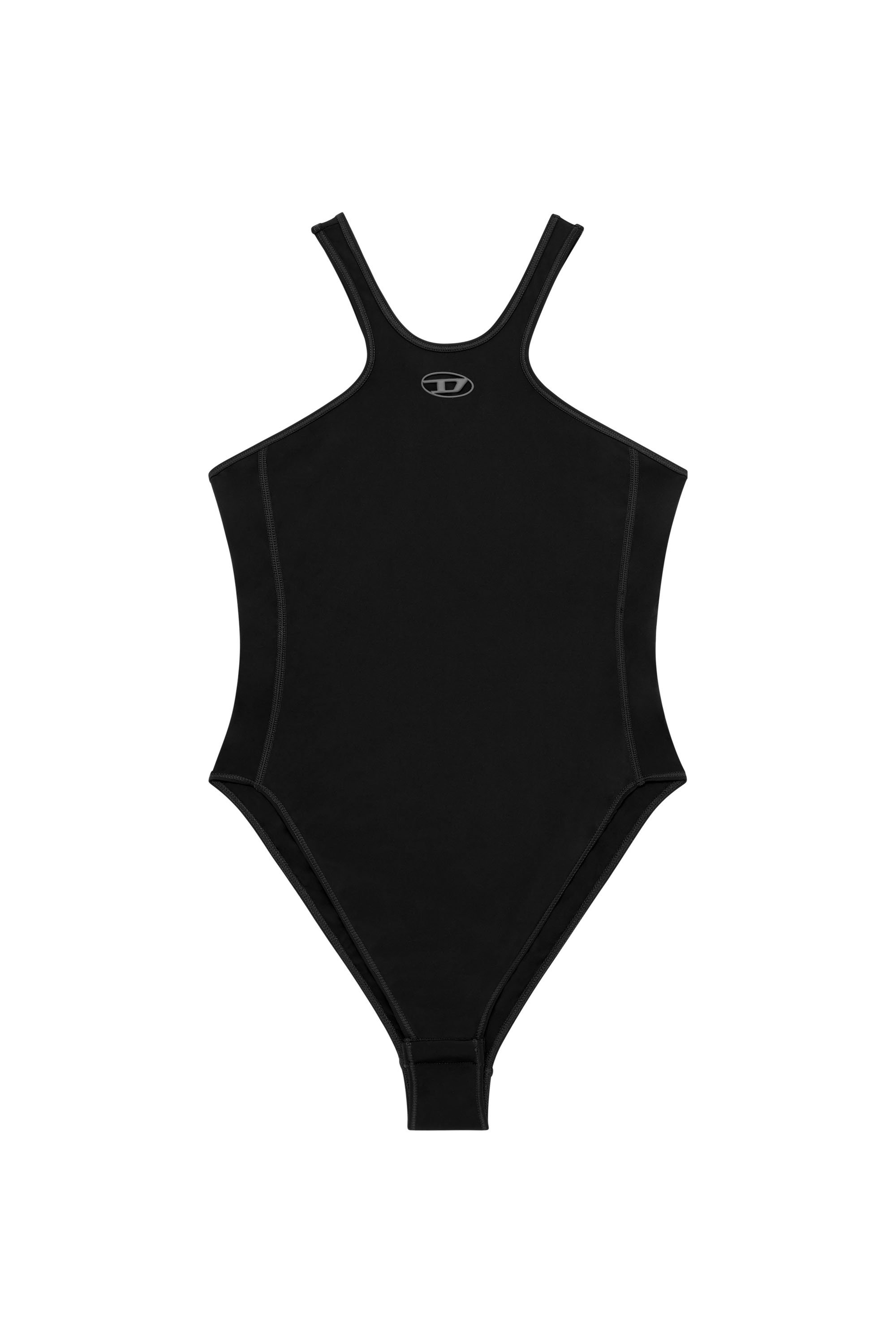 Diesel - CHRISTIE-UTLT, Woman's Stretch bodysuit with Oval D detail in Black - 3