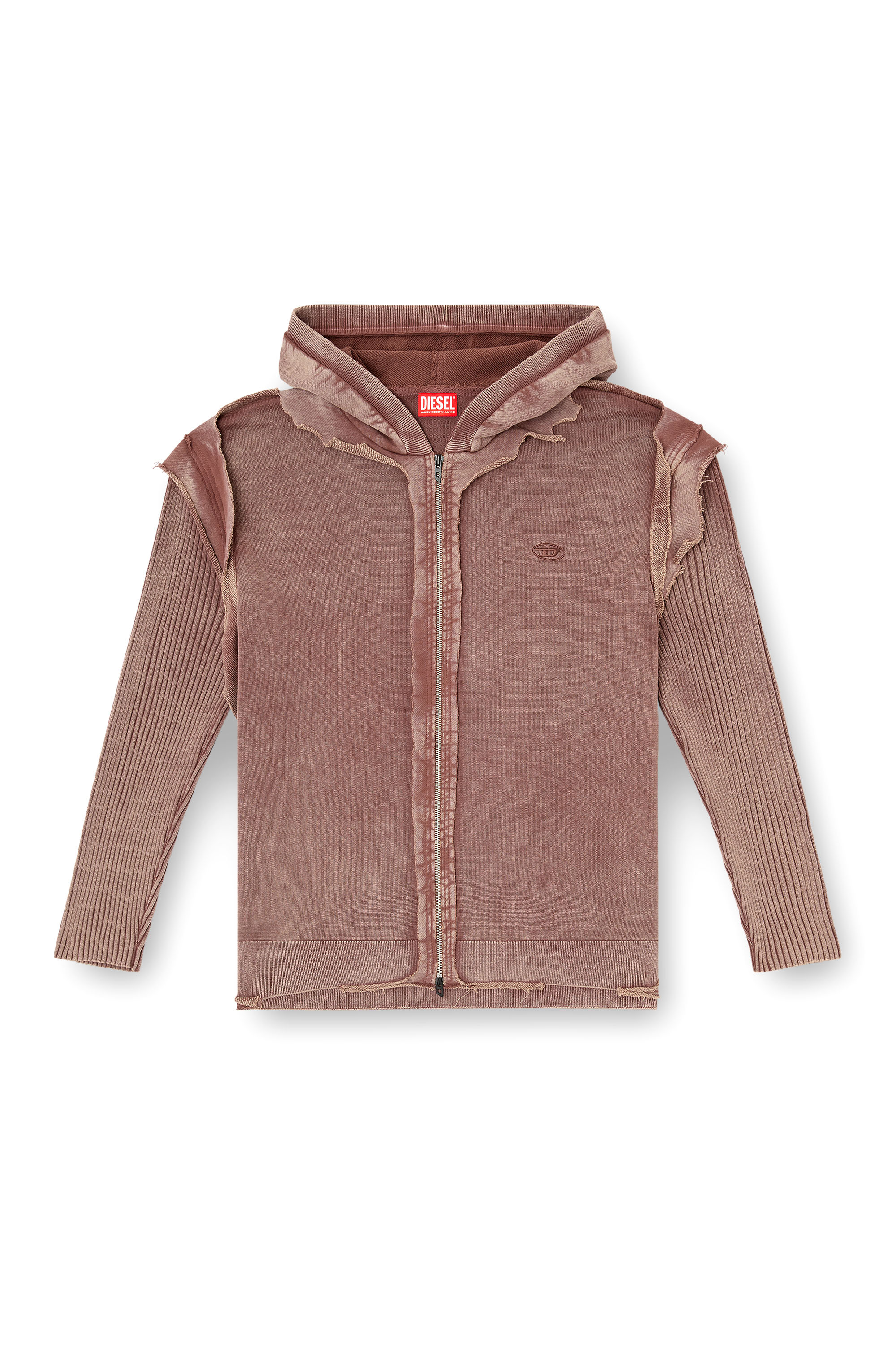 Diesel - K-PELTO, Sudadera con capucha y cremallera con efecto destruido Hombre in ToBeDefined - 3