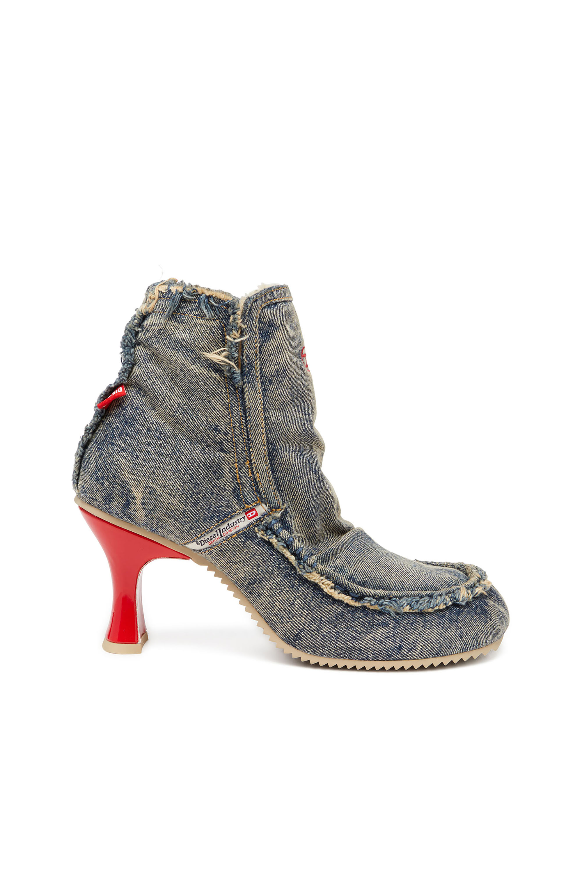 Diesel - D-WOODSTOCK HEEL AB, Woman's D-Woodstock - Denim boots with heel in Blue - 1