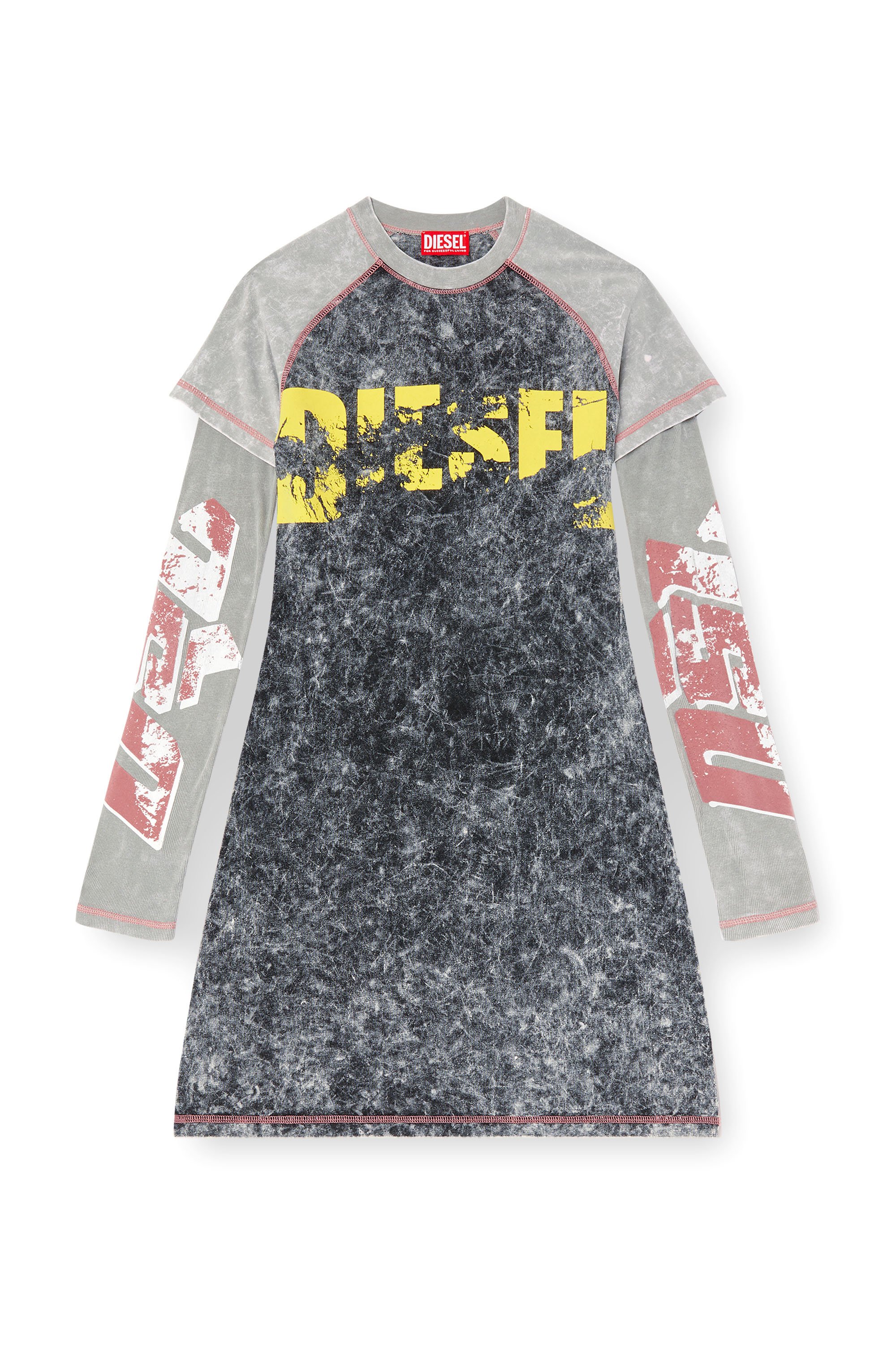 Diesel - D-BUXT-Q1, Minivestido en capas Mujer in Negro - 3