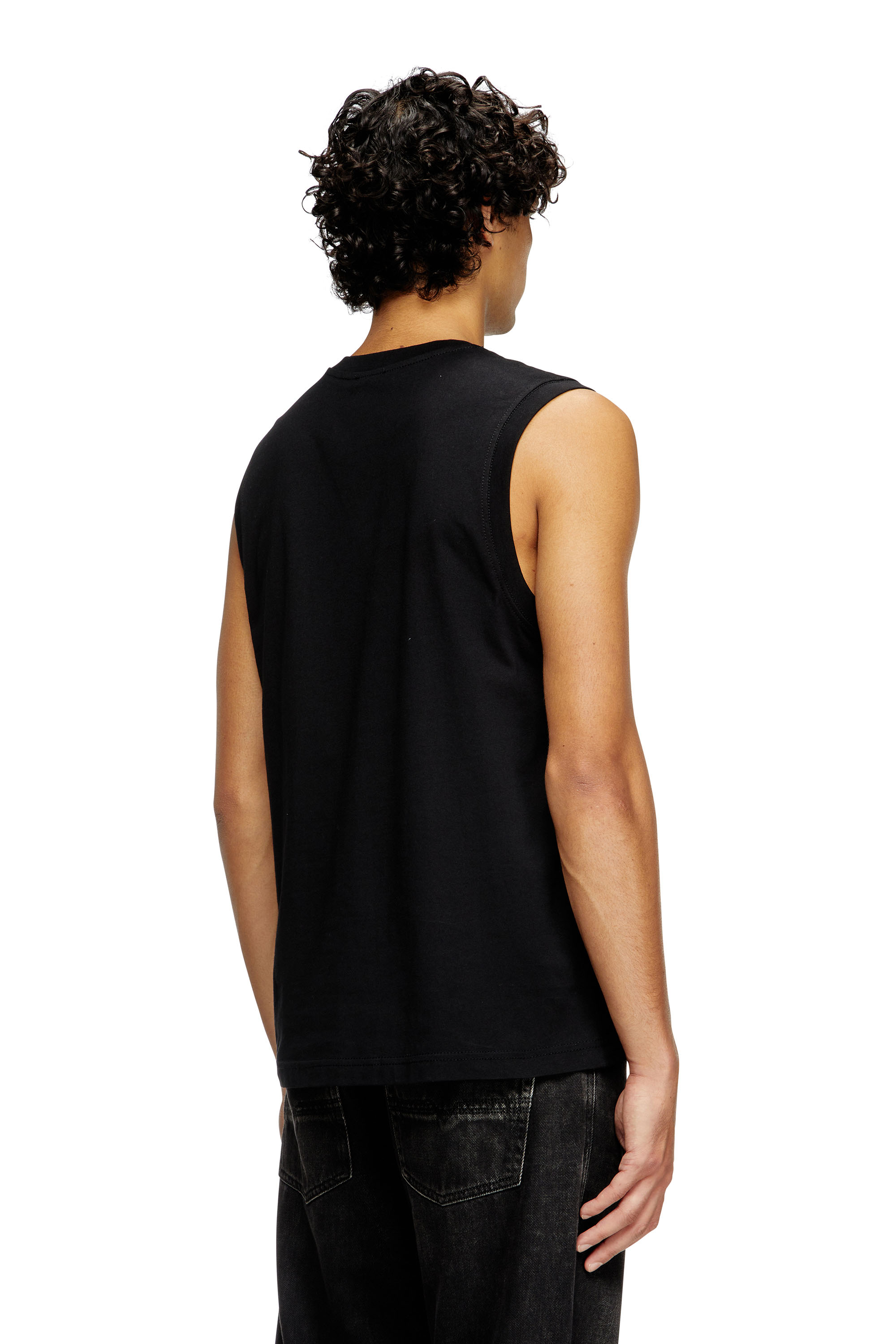 Diesel - T-ISCO-DIV, Camiseta sin mangas con logotipo estampado en el pecho Hombre in Negro - 4