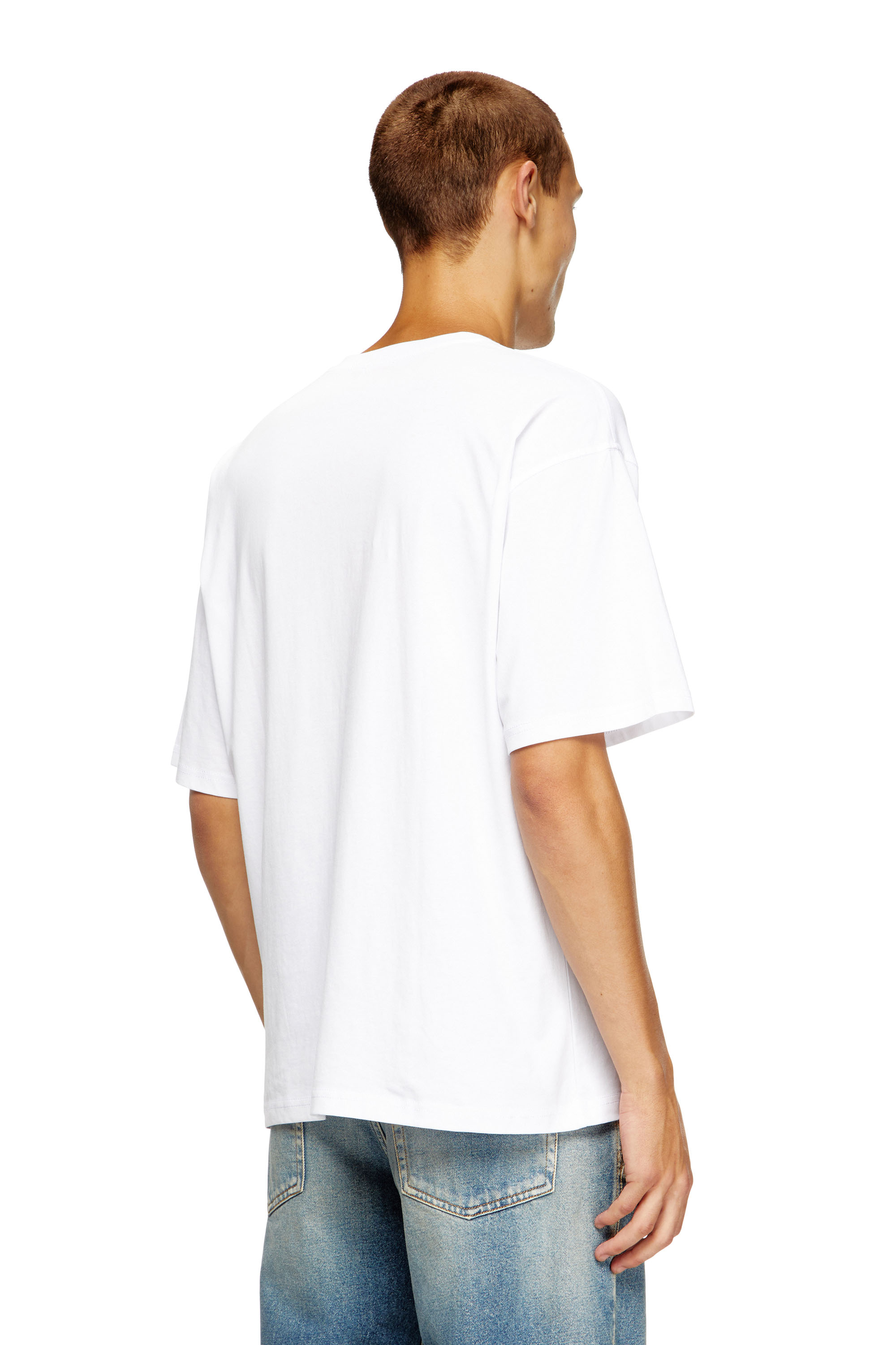 Women's T-shirt with embroidered D patch | White | Diesel