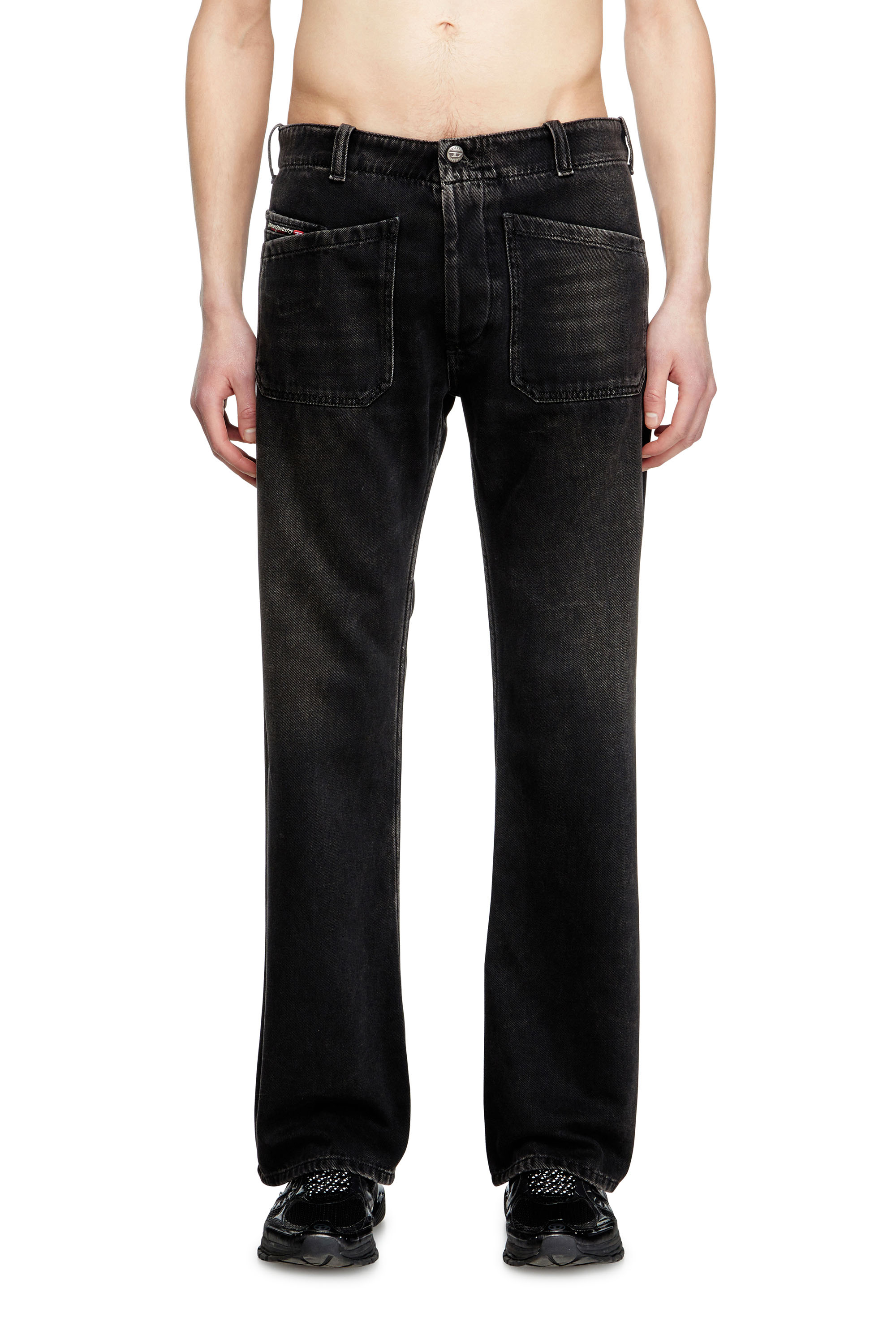 Dimmoire Crash × PO ブラック Men's Bootcut Jeans | Black/Dark grey | Diesel D-Moorix