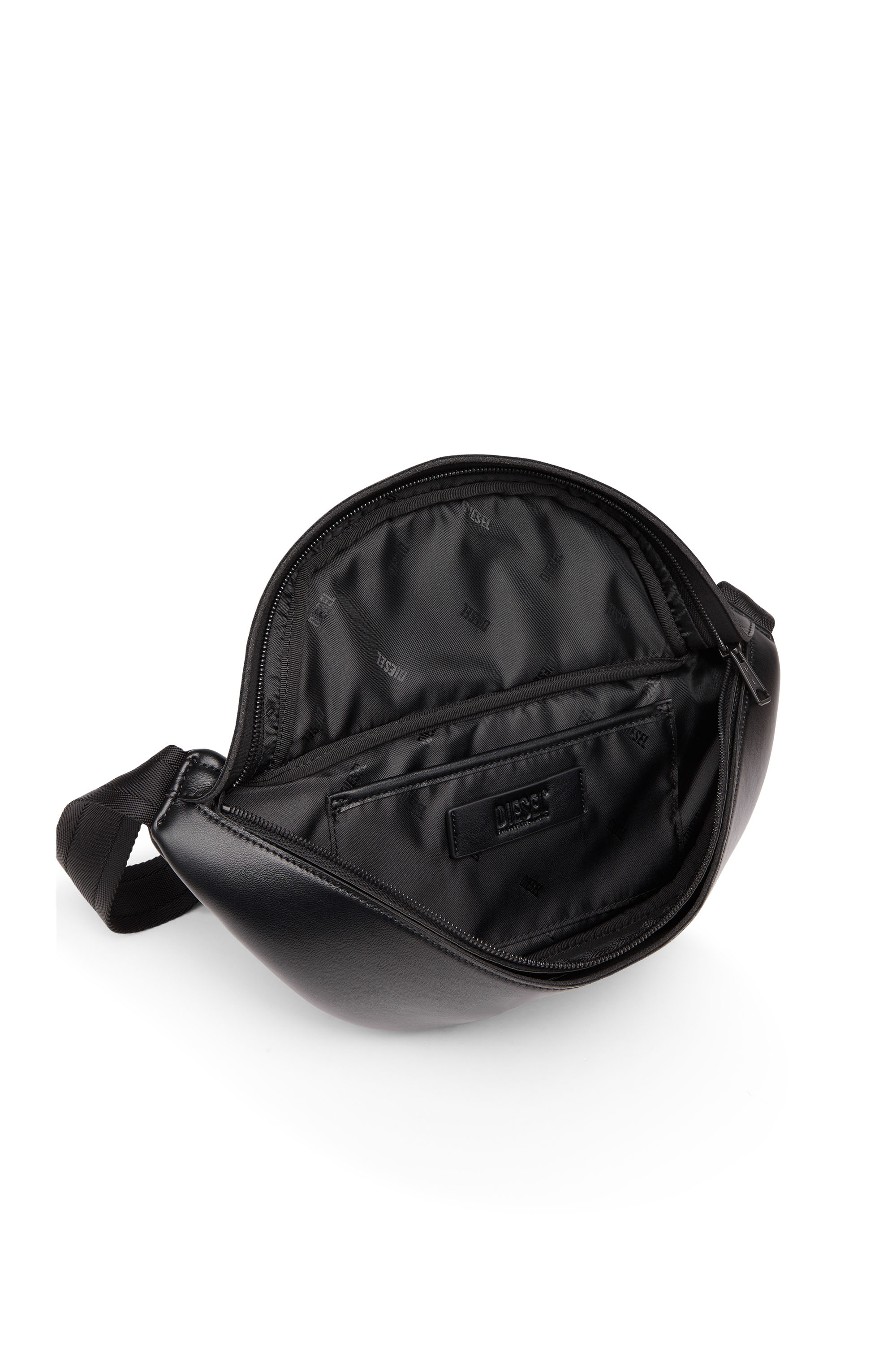 Diesel - HOLI-D BELT BAG M, Unisex Holi-D-Belt bag in PU and neoprene in Black - Image 5