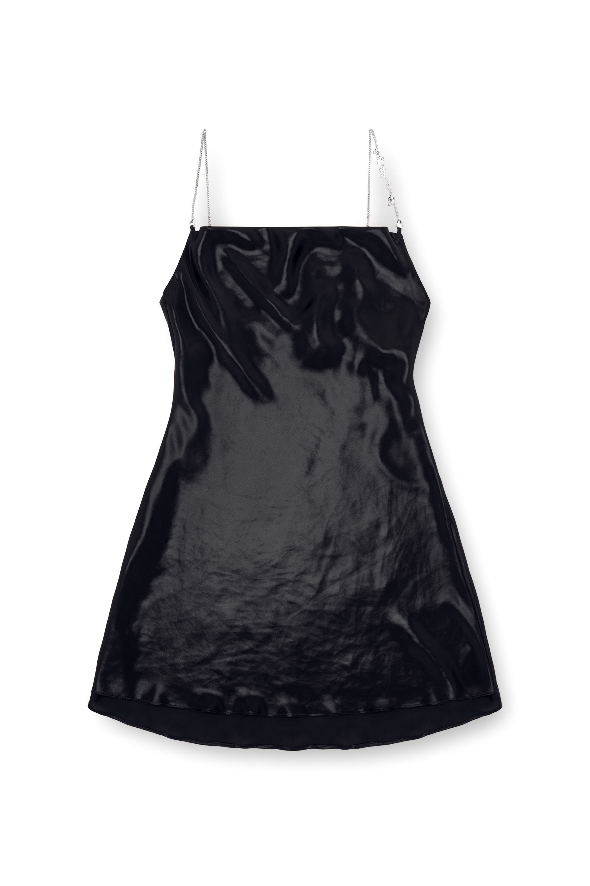 Diesel - D-MINTY, Mujer Vestido corto metálico con escote desbocado in Negro - Image 4