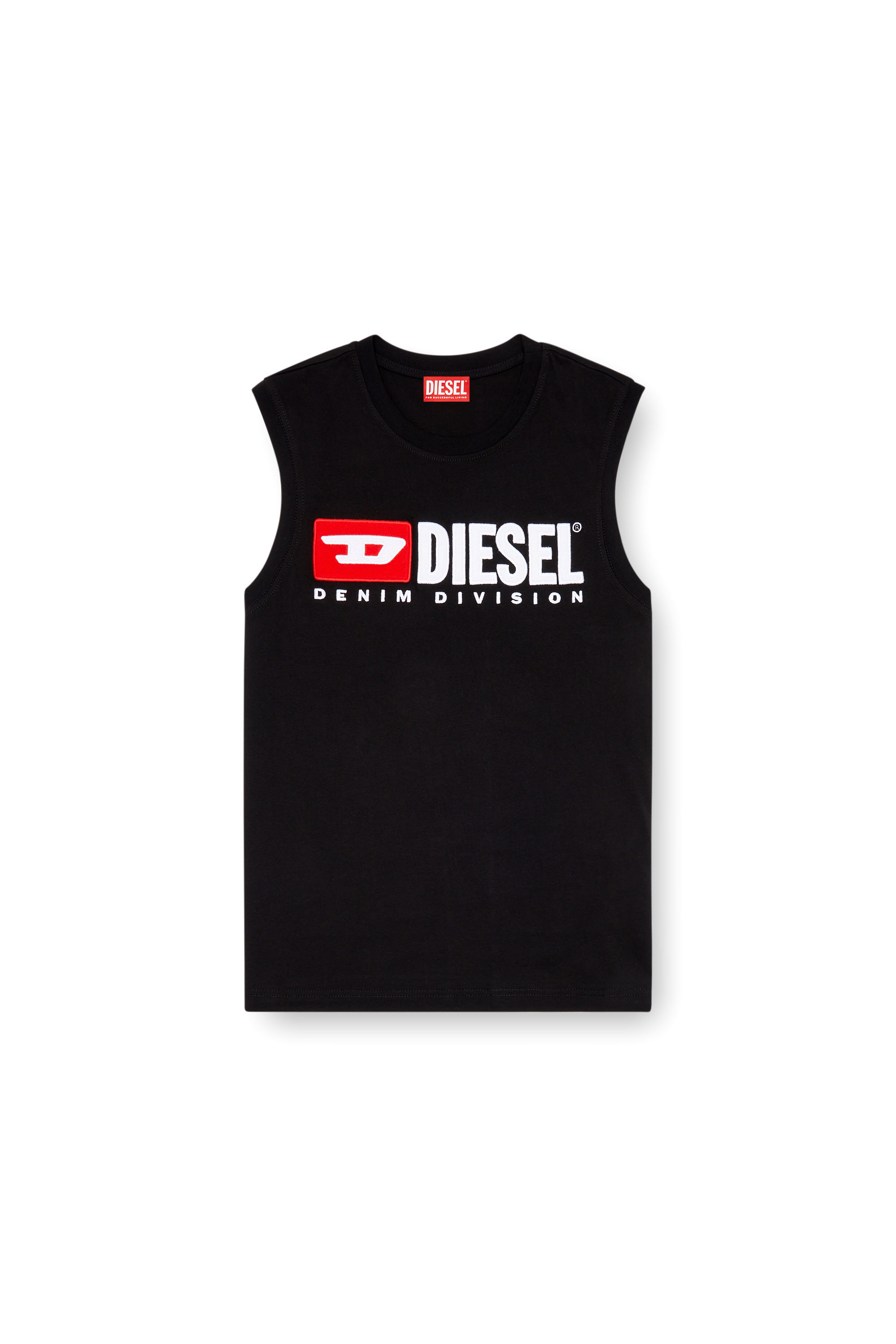 Diesel - T-ISCO-DIV, Hombre Camiseta sin mangas con logotipo estampado en el pecho in Negro - Image 5