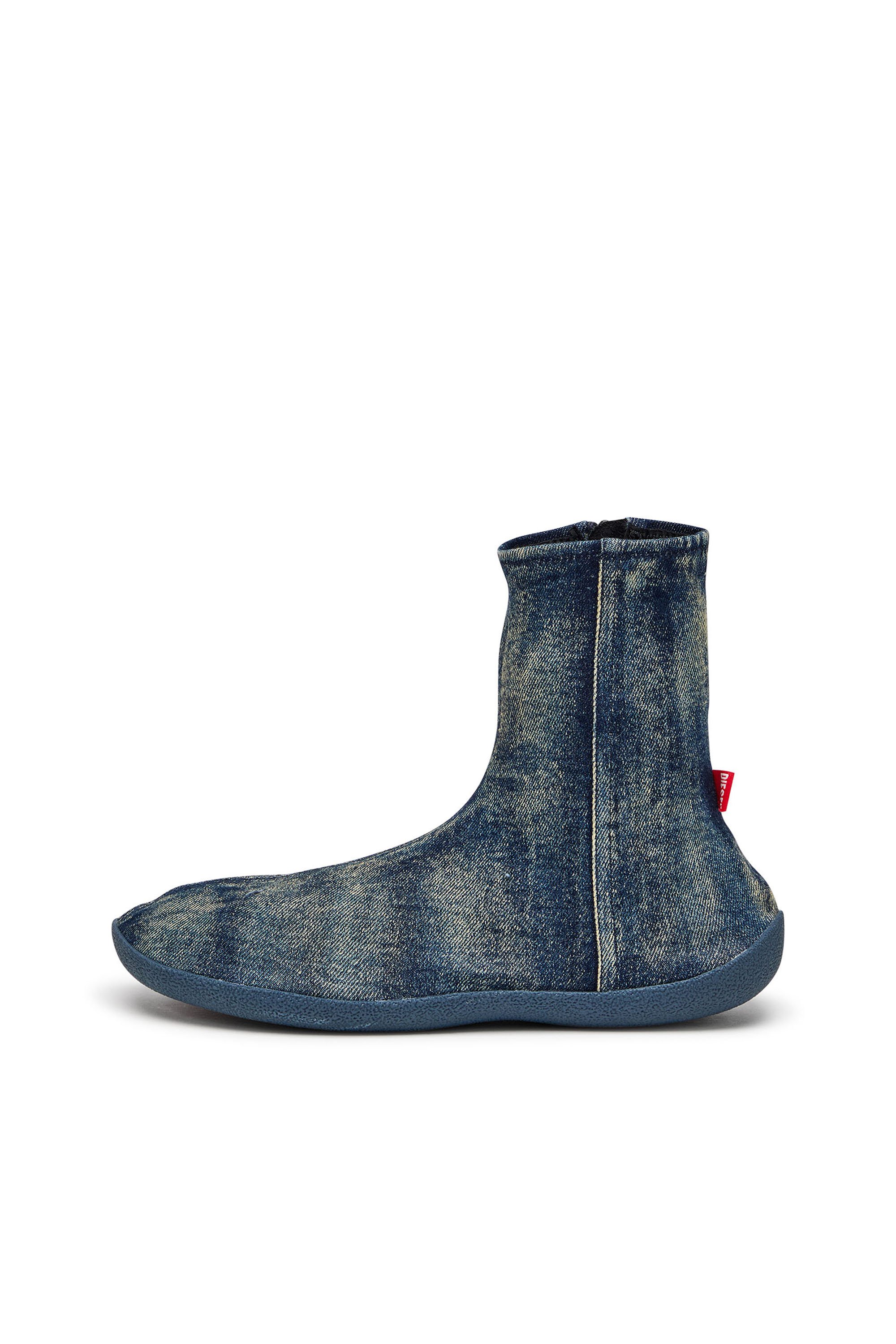 Diesel - D-SHOCK BT, Botines calcetín en denim solarizado Hombre in Azul marino - 7