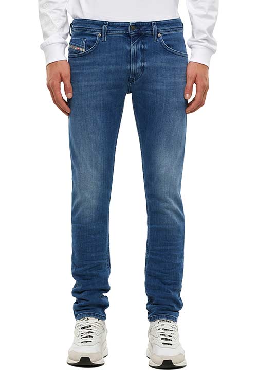 DIESEL Denim Layer-detail Tapered Jeans in Blue for Men Mens Clothing Jeans Tapered jeans 